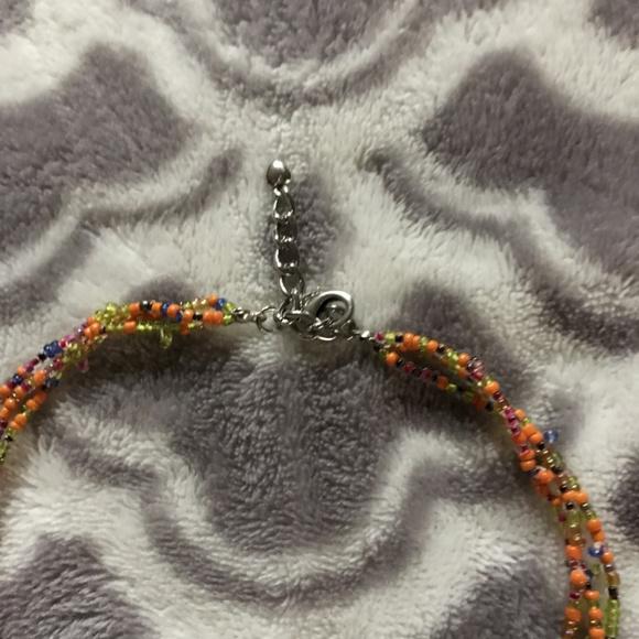 Multi colored beaded necklace with cross - Picture 2 of 2